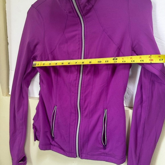 Lululemon RARE Define Ruffles Yogi Dance Jacket Ruffle Dewberry Zip Pockets Mesh - Picture 15 of 16